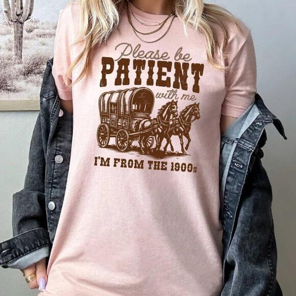 Brooke
B Other - Please Be Patient With Me Im From The 1900s Funny Retro Meme Graphic T-Shirt